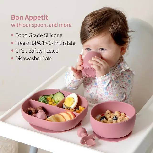 Alt view image 5 of 7 - SAMiGO Silicone Baby Spoons Self Feeding 6+ Months, Infant Utensils, 3 Pack | First Stage Spoons, Baby Led Weaning Supplies, Feeding Eating Essentials, Starting Solid Food Must Haves, Toddler Spoons