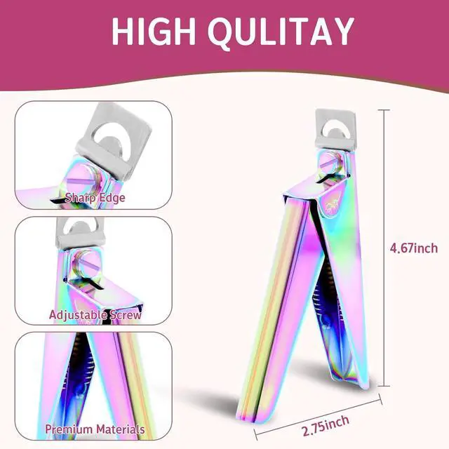 Alt view image 5 of 7 - Acrylic Nail Clippers with Magnetic Sizers,Nail Tip Cutter for Home | Stainless Steel, Nail Cutter for Acrylic, Gel, False and Extension Nails, Length Guide Manicure Tool,Cleaner Cut & Less Filin