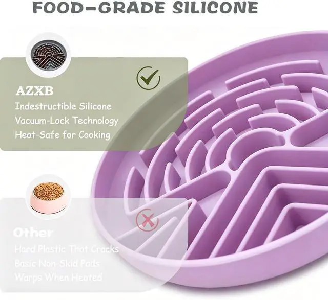Alt view image 5 of 7 - Slow Feeder Dog Bowl for Large & Small Pets, Anti Choking Puzzle Dog Food Bowl with Non-Slip Base, Interactive Pet Slow Eating, Silicone Cat Feeder for Puppies Cats