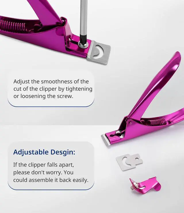 Alt view image 6 of 7 - AIRSEE Professional Adjustable Stainless Steel Acrylic Nail Clippers,Red | False Nail Cutters for Artificial Acrylic Nails Fake Nail Tips, Rustproof Manicure Pedicure Tool for Salon Home Nail Art