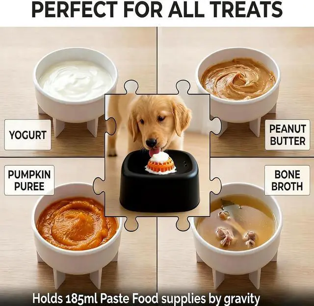 Alt view image 3 of 6 - Slow Feeder Dog Bowl for Liquid & Wet Food with Rolling Ball | Interactive Lick Toy with Anti-Slip Silicone Mat, Food-Grade, Calming Color, Easy to Clean, Ideal for Dogs & Cats