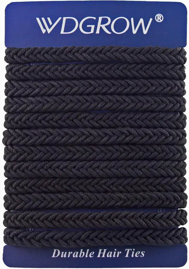 Alt view image 7 of 7 - Large Braided Mens Hair Ties,Black Pony Tails Holders for Women,Guys | Durable Stretch Scrunchies,Bands for Long Hair Men Bun,Durable,for Thick Hair,Wrist Hair Ties Bracelet