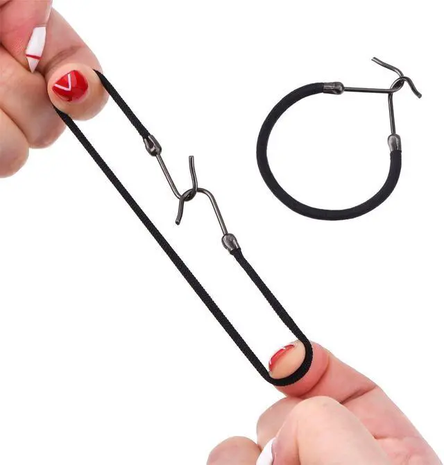 Alt view image 3 of 7 - Hotop 15 Pieces Elastic Hook Hair Tie Styling Ponytail Holder Hooks Cord for Long Curly Hair (Black, Brown, Apricot)