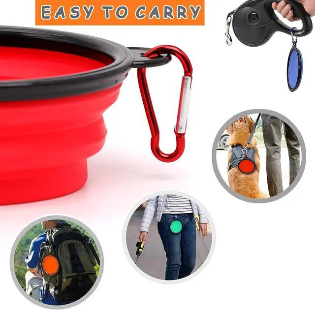 Alt view image 7 of 7 - 2 Pack Dog Bowl Pet Collapsible Bowls with Clasp Puppy Travel Bowl Portable Cats Water Food Dish for Walking Parking Outdoors Traveling