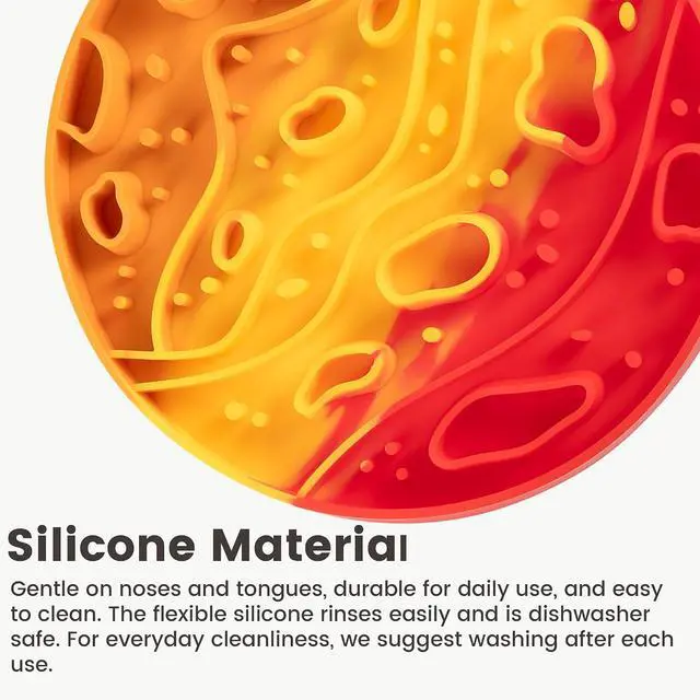 Alt view image 7 of 7 - PEGGY11 2-in-1 Mars-Themed Silicone Dog Slow Feeder Bowl & Lick Mat | Reversible design, Planet-inspired front, Space-textured back, Dishwasher-safe, Food-grade material, Raised grooves