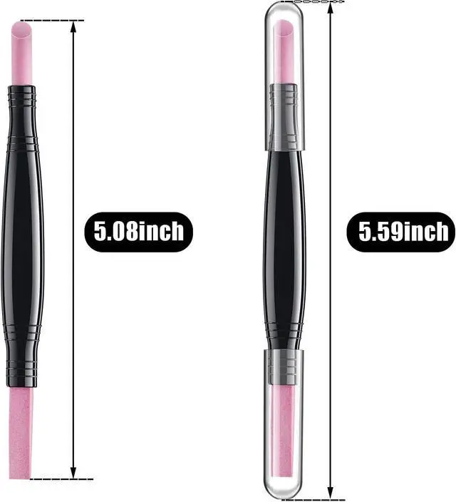 Alt view image 2 of 7 - Mudder 5 Pieces Pumice Stone Nail File Polishing Pen Stick Cuticle Pusher | Double-heade Remover Trimmer Bufer Pen Art Tools Household Beauty Salon Peeling Dead Skin Repairing