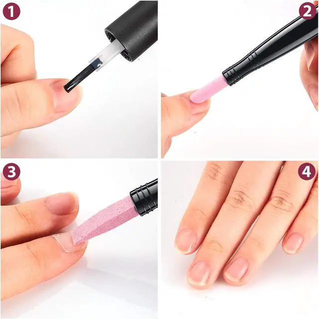 Alt view image 4 of 7 - Mudder 5 Pieces Pumice Stone Nail File Polishing Pen Stick Cuticle Pusher | Double-heade Remover Trimmer Bufer Pen Art Tools Household Beauty Salon Peeling Dead Skin Repairing