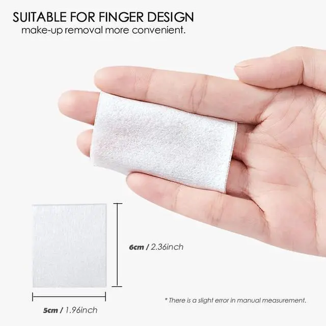 Alt view image 3 of 6 - 1000PCS Ultra Thin Makeup Remover Cotton Pads Perfect for Face Lips Eyes Nails Polish Makeup Remover Cleansing and Daily Skin Care, Square, Lint