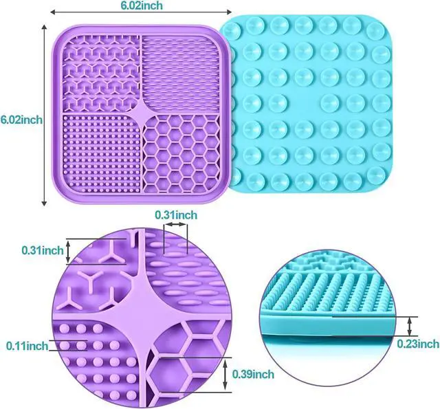 Alt view image 3 of 7 - 2PCS Licking Mat for Dogs with Suction Cups, Premium Lick Pad for Anxiety Relief, Slow Feeder Dog Bowls, Perfect for Bathing, Grooming and Training
