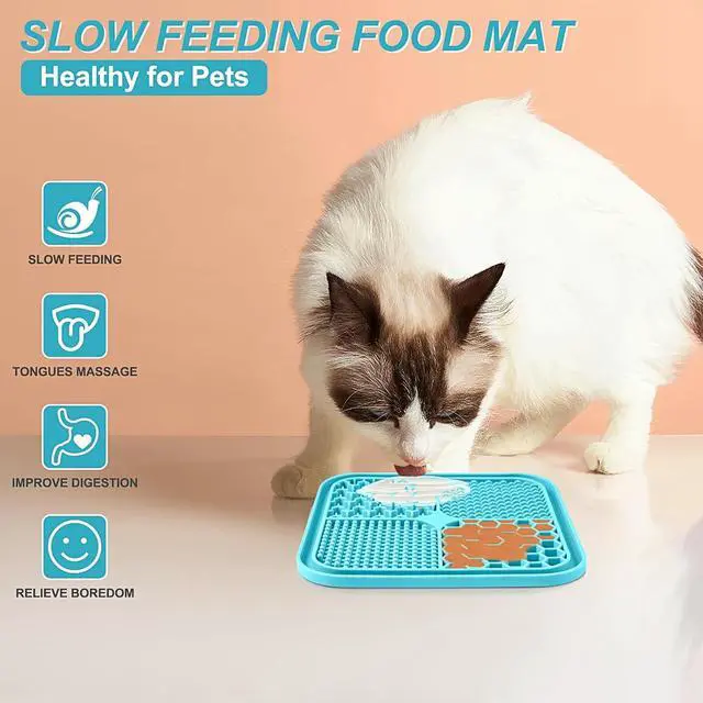 Alt view image 4 of 7 - 2PCS Licking Mat for Dogs with Suction Cups, Premium Lick Pad for Anxiety Relief, Slow Feeder Dog Bowls, Perfect for Bathing, Grooming and Training