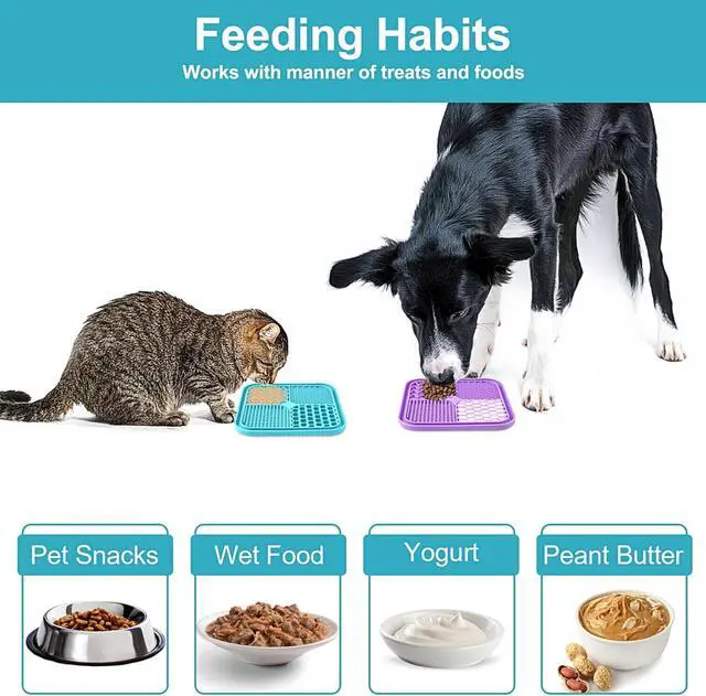 Alt view image 5 of 7 - 2PCS Licking Mat for Dogs with Suction Cups, Premium Lick Pad for Anxiety Relief, Slow Feeder Dog Bowls, Perfect for Bathing, Grooming and Training