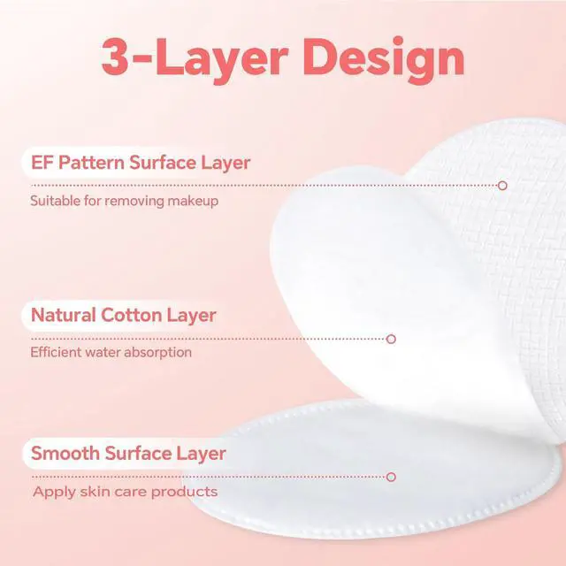 Alt view image 4 of 7 - ICOTLE Large Oval Cotton Pads, 80 Count, Multi-Layer, Lint-Free, Dual-Sided, Ultra-Soft Cotton Oval Pads for Makeup Removal, Cleansing, and Toner Application