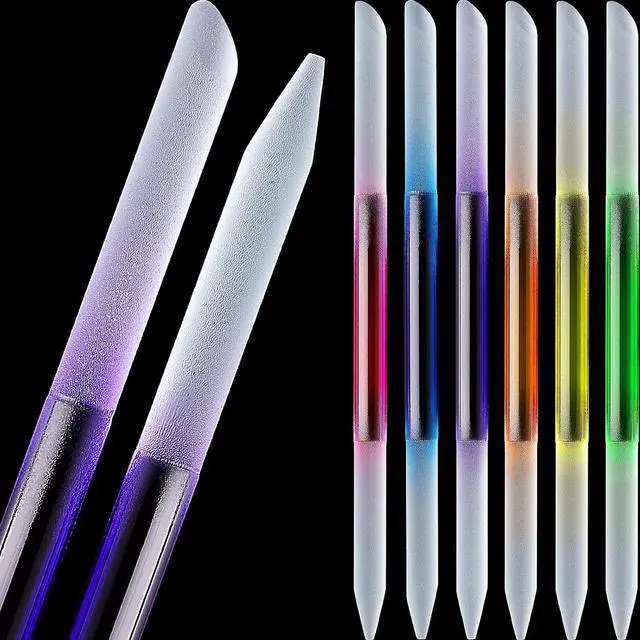 Main image of Maitys 6 Pieces Glass Cuticle Pusher Glass Cuticle Stick Set Double Sided Crystal Nail Files Precision Manicure Pedicure Pusher Tools(Pink, Blue, Purple, Orange, Yellow, Green)
