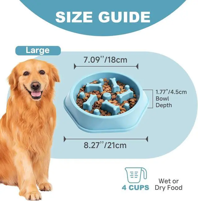 Alt view image 5 of 7 - Slow Feeder Dog Bowls Anti Gulping Reduces Gastric Burden Prevents Bloat and Digestive Issues Safe Durable Material Easy to Clean Puppy Slow Feeder Bowl for Healthy Eating Excess Energy Management