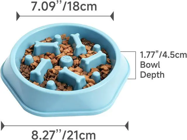 Alt view image 7 of 7 - Slow Feeder Dog Bowls Anti Gulping Reduces Gastric Burden Prevents Bloat and Digestive Issues Safe Durable Material Easy to Clean Puppy Slow Feeder Bowl for Healthy Eating Excess Energy Management