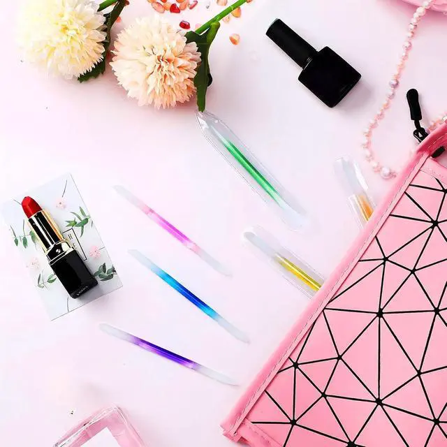 Alt view image 6 of 7 - Maitys 6 Pieces Glass Cuticle Pusher Glass Cuticle Stick Set Double Sided Crystal Nail Files Precision Manicure Pedicure Pusher Tools(Pink, Blue, Purple, Orange, Yellow, Green)