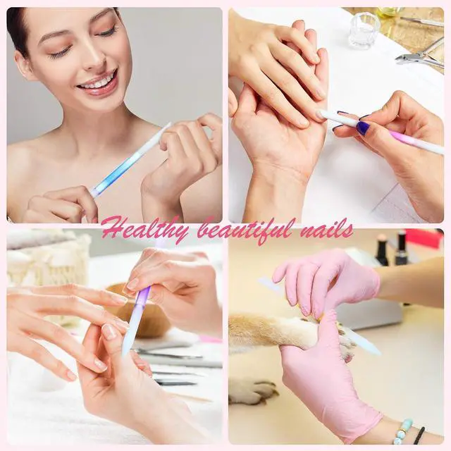 Alt view image 5 of 7 - Maitys 6 Pieces Glass Cuticle Pusher Glass Cuticle Stick Set Double Sided Crystal Nail Files Precision Manicure Pedicure Pusher Tools(Pink, Blue, Purple, Orange, Yellow, Green)
