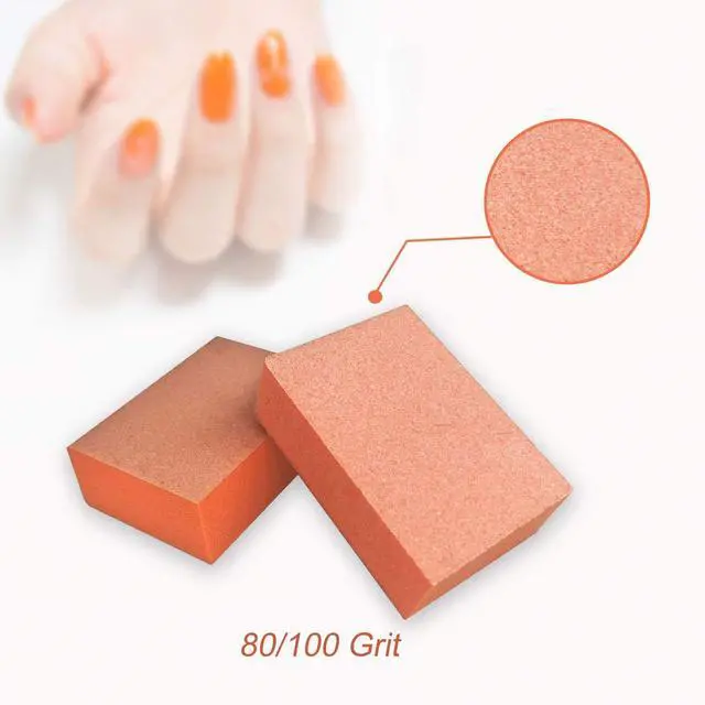 Alt view image 4 of 7 - MARYTON Nail Buffer Mini Block Files, 80/100 Grit, Orange, 130 PCS | Buffers for Acrylic Nails, Professional Salon Quality, Prepare to Application of Gel Polish