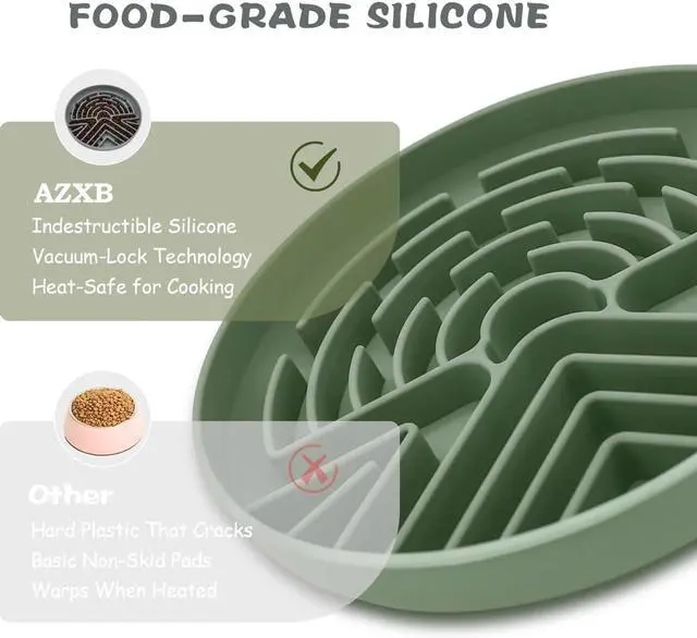 Alt view image 5 of 7 - Slow Feeder Dog Bowl for Large & Small Pets, Anti Choking Puzzle Dog Food Bowl with Non-Slip Base, Interactive Pet Slow Eating, Silicone Cat Feeder for Puppies & Cats