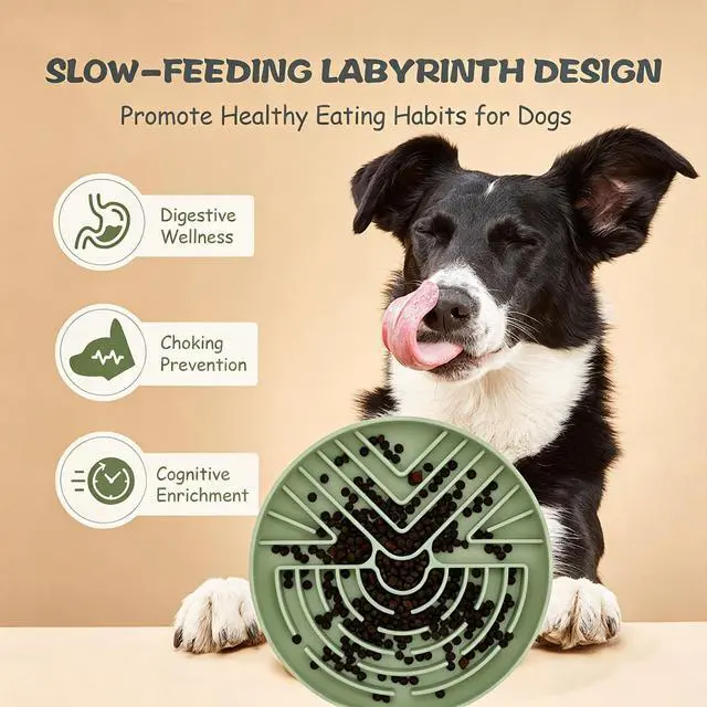 Alt view image 6 of 7 - Slow Feeder Dog Bowl for Large & Small Pets, Anti Choking Puzzle Dog Food Bowl with Non-Slip Base, Interactive Pet Slow Eating, Silicone Cat Feeder for Puppies & Cats