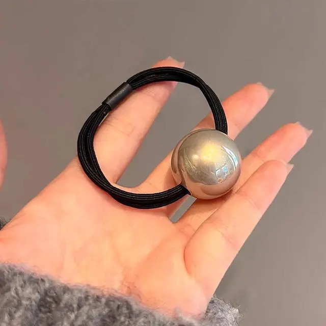 Alt view image 6 of 7 - 4PCS French Pearl Hair Scrunchies, Elegant Elastic Hair Ties and Accessories for Women's Thick Hair, High Ponytails and Girls, Hair Accessories for Women and Girls
