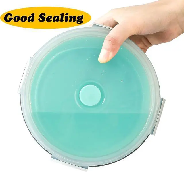 Alt view image 5 of 7 - Collapsible Dog Bowls with Lids, 2 Pack Travel Dog Bowls for Small Size Dogs, Silicone Portable Dog Food Bowls Water Cup Cat Bowls Dish for Camping Traveling Walking, 12 oz 350ml