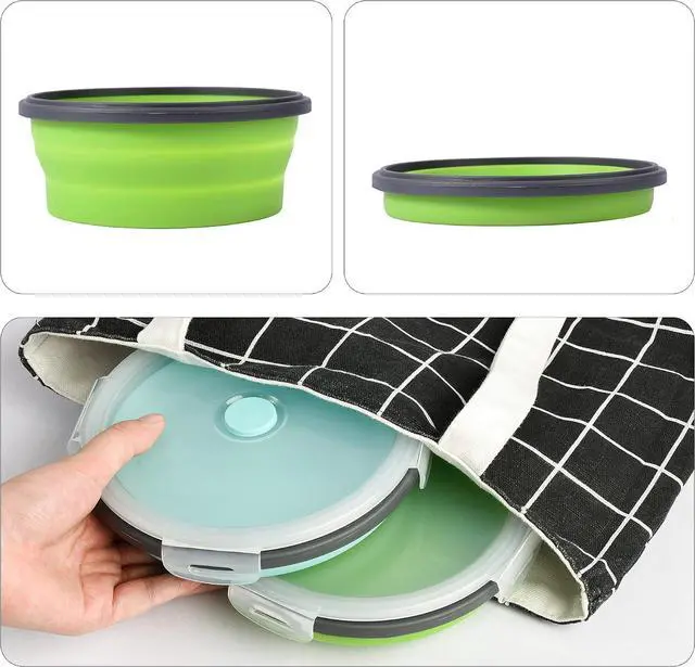 Alt view image 7 of 7 - Collapsible Dog Bowls with Lids, 2 Pack Travel Dog Bowls for Small Size Dogs, Silicone Portable Dog Food Bowls Water Cup Cat Bowls Dish for Camping Traveling Walking, 12 oz 350ml