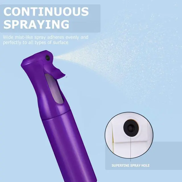 Alt view image 5 of 6 - VIGOR PATH Continuous Spray Bottle for Hair Fine Mist Mister for Hairstyling, Cleaning, Plants, Pets, Barbers, Salons, and Essential Oil Applications (300ml/10.1 oz) Dark Purple