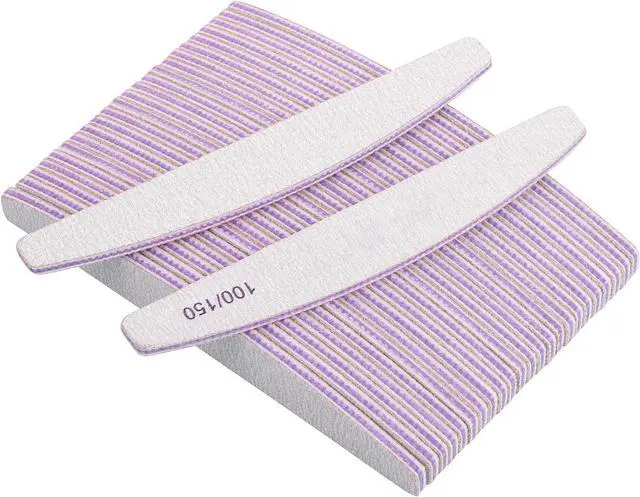 Main image of 25 Pcs Nail Files 100/150 Grit Double Sided Washable Emery Board for Acrylic Nails Gel Natural Nails