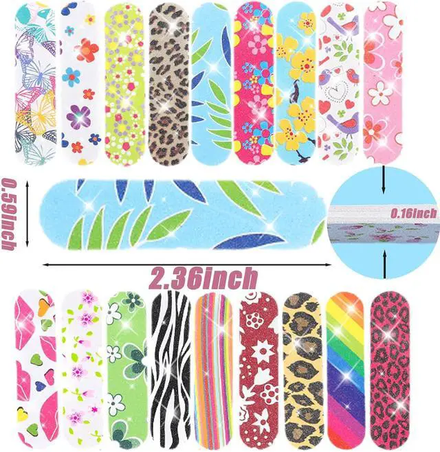 Alt view image 2 of 7 - Nail Files 100 Pack, Mini Emery Boards 180 Grit for Natural Nails | 100-pack mini nail files with 180 grit double-sided emery boards