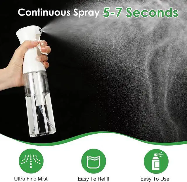 Alt view image 3 of 7 - THINTON Mist Spray Bottle for Hair (10oz/300ml) - 2 Pcs | Continuous Spray Bottle for Salons Cleaning Plants Gardening