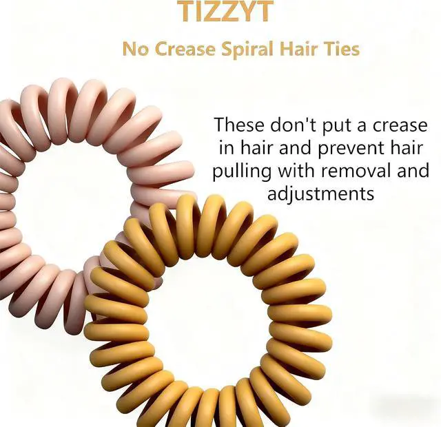 Alt view image 2 of 6 - TIZZYT Hair Ties, 18 Count - Vintage matte color Spiral Hair Ties, No Crease, Suitable For Women And Children With Thick Or Thinning Hair