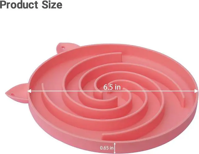 Alt view image 6 of 7 - Bifeaw Slow Feeder Cat Bowl, Easy to Clean Silicone Bowl, Ideal for Dry and Wet Food (Purple and Pink)