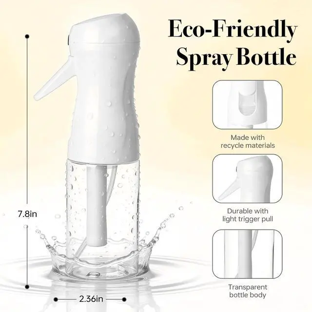 Alt view image 2 of 7 - 3Pcs Continuous Spray Bottles For Hair,Ultra Fine Mister for Hair Styling, Plants, Cleaning, Salon, Misting & Skin Care (200ml Clear*3)