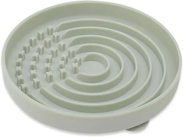 Main image of Slow Feeder Dog Bowls, Slowdown Bowl - Puzzle Silicone Dog Feeding Bowls with Suction Cups, Innovative Lick Mat, Healthy Eating, Dishwasher Microwave Safe, Mealtime Challenge, 7.5" x 1.3" Green