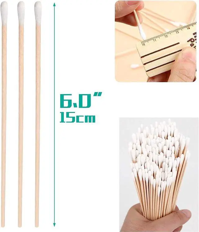 Alt view image 3 of 7 - Garrett Extra Long Cotton Swabs with Durable Sticks, 200 Count 6 Inch | Applicators for Precision Cleaning, Firearm Cleaning, Electronics, Makeup, Jewelry Details, Crafts, Maintenance, Tools