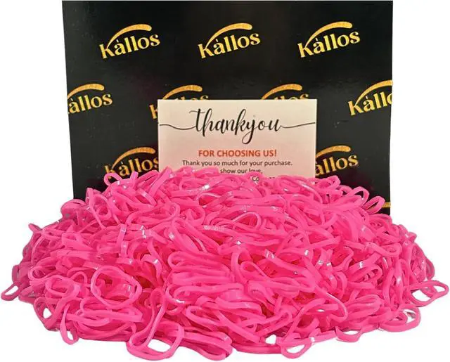 Alt view image 3 of 5 - 500 Pack Pink Rubber Bands for Hair 22mm Durable No-Damage Elastic Hair Ties for Babies Toddlers Kids & Adults Non-Slip Multi-Use Hair Accessories for Braids, Ponytails & Crafts by Kàllos