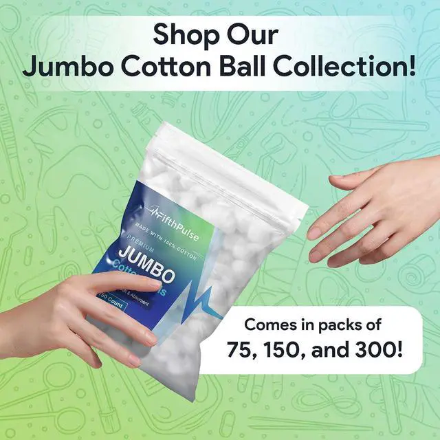 Alt view image 6 of 6 - Premium Cotton Balls for Face - 75 Absorbent and Soft White Colored Cotton Balls - Made with 100% Cotton - Use for Crafts, Makeup, Wounds, and Nails