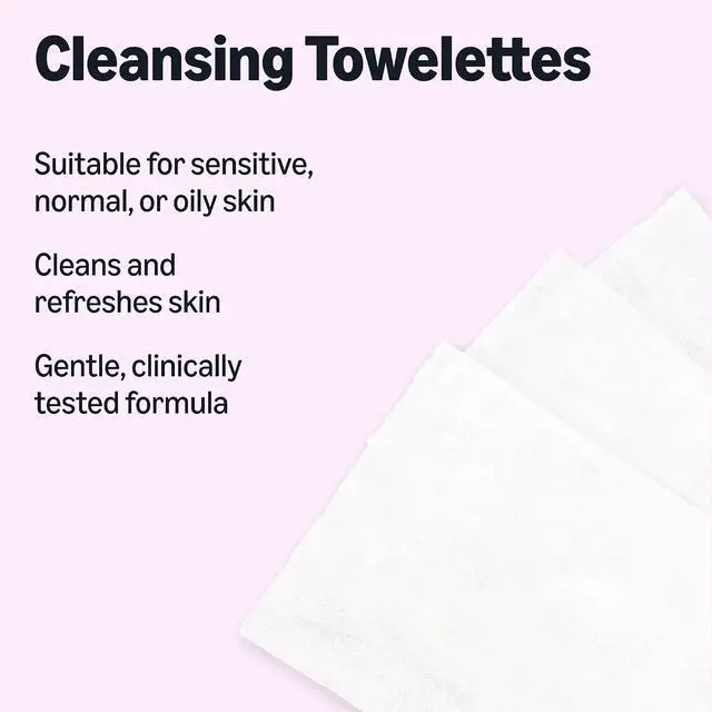Alt view image 2 of 6 - Amazon Essentials Rose Water Cleansing Towelettes, Gentle, Dermatologist Approved, Suitable for Sensitive, Normal, or Oily skin types, 40 Count, Pack of 1