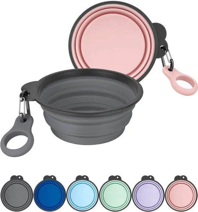 Main image of AONKEY 2 Pack Collapsible Dog Bowls with Bottle Carrier(Small 15oz) | Upgraded Carabiner,One-piece Molded Rim Won't Fall Off or Crack, Foldable Portable for Pets Water Drinking or Food Feeding