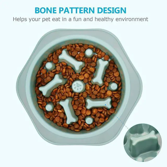 Alt view image 3 of 7 - UPSKY Slow Feeder Dog Bowl Anti-Chocking Slower Feeding Pet Puzzle Bowls | Interactive Bloat Stop Dog Food Dishes, Non-Slide Dogs Lick Treat for Small Medium, Slow-Eating Maze Design, Easy to Clean