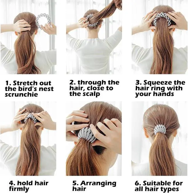 Alt view image 4 of 7 - Sizobi Bird Nest Magic Hair Clip, Hair Accessories for Women, Hair Clips For Women Hair Ties, Hair Bun Maker Ponytail Holder Scrunchies 7PCS | Hair Clips, Hair Ties, Ponytail Holder Scrunchies 7PCS