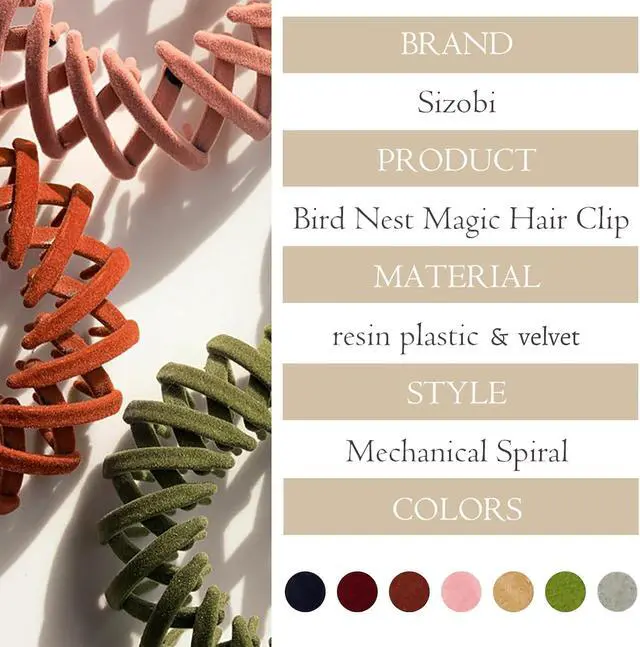Alt view image 5 of 7 - Sizobi Bird Nest Magic Hair Clip, Hair Accessories for Women, Hair Clips For Women Hair Ties, Hair Bun Maker Ponytail Holder Scrunchies 7PCS | Hair Clips, Hair Ties, Ponytail Holder Scrunchies 7PCS