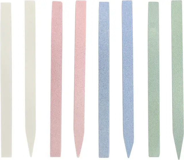 Main image of 8 Pieces Stone Nail File and Pumice Stone Stick Set - Nail Cuticle Pusher and Buffing Tool for Home and Salon Use