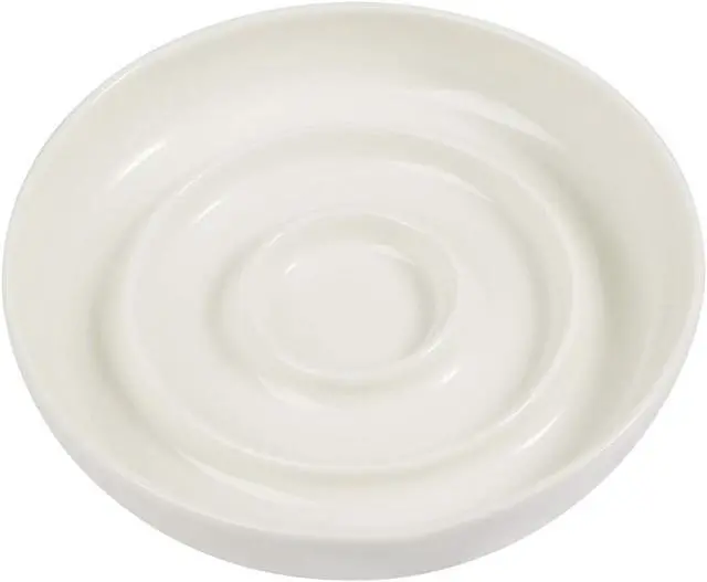 Alt view image 7 of 7 - SLSON Cat Slow Feeder Bowl,Ceramic Slow Feed Cat Bowls Heavy and Shallow Wisker Stress-Free Pets Dish for Kittens Small Pets Wet Food,White