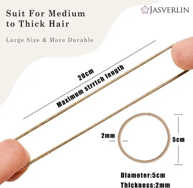 Alt view image 2 of 7 - JASVERLIN Light Blonde 2mm Hair Ties, Thin Ponytail Holders, 80 Pcs | Stretchy Hair Elastics for Fine to Medium Hair, Gentle Bands for Braids, Everyday Styling and Secure Hold