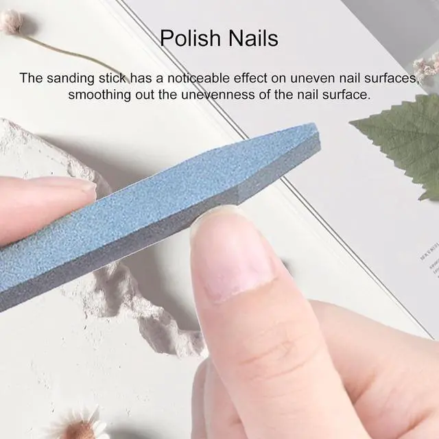 Alt view image 5 of 7 - 8 Pieces Stone Nail File and Pumice Stone Stick Set - Nail Cuticle Pusher and Buffing Tool for Home and Salon Use