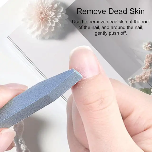 Alt view image 6 of 7 - 8 Pieces Stone Nail File and Pumice Stone Stick Set - Nail Cuticle Pusher and Buffing Tool for Home and Salon Use