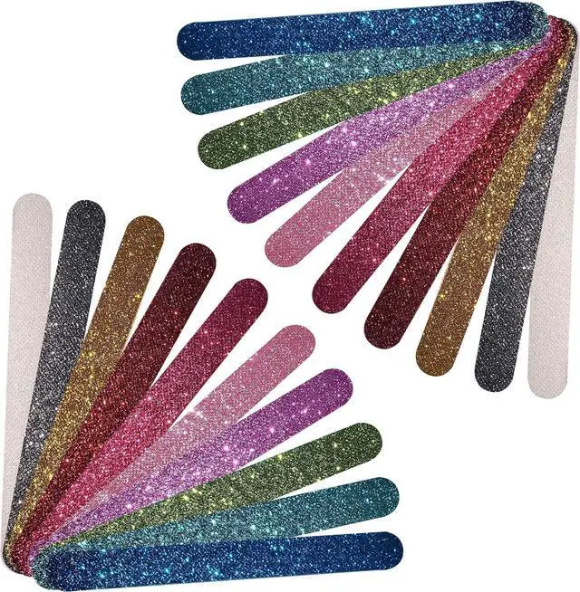 Main image of P2P Nails Glitter Colorful Nail File Strips - Manicure and Pedicure Nail Buffers - Double Sided Filers for Shaping and Smoothing Toenails and Fingernails (Regular, 20)