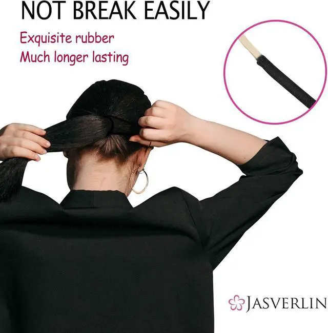 Alt view image 3 of 7 - JASVERLIN Light Blonde 2mm Hair Ties, Thin Ponytail Holders, 80 Pcs | Stretchy Hair Elastics for Fine to Medium Hair, Gentle Bands for Braids, Everyday Styling and Secure Hold